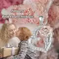 wholesale 925 Sterling Silver Rose Birthstone Heart Pendant Necklaces Wholesale for Women Wife Mom Lover s-0-5