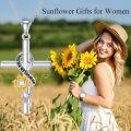 wholesale Gold-Plated 925 Sterling Silver Moissanite Sunflower Cross Pendant Necklace for Women-0-3