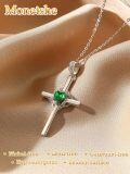 wholesale 925 Sterling Silver White Gold Plated Infinity Cross Birthstone Pendant Jewelry for Women-0-3