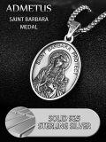 wholesale 925 Sterling Silver St Barbara Protectus Pendant Necklace for Men Women with Cross and 3+2 Extender Chain-0-3