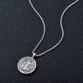 wholesale 925 Sterling Silver Saint Christopher & St Benedict Medal Pendant with 24 Chain Gift Set-0-1
