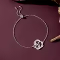 TOUPOP 925 Sterling Silver Heart Initial Double Heart Bracelet Birthday Christmas Jewelry Gifts-0-3