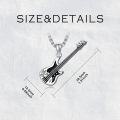 wholesale 925 Sterling Silver Electric Guitar Pendant Necklace Punk Rock Music Jewelry for Women and Men-0-5