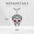 wholesale 925 Sterling Silver Red Eye Skull Pendant Gothic Punk Biker Necklace Halloween s for Men & Women-0-8