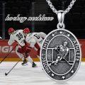wholesale 925 Sterling Silver Oval Sports Athlete Pendant Necklace - Protect This Athlete Design-0-4