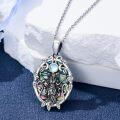 wholesale 925 Sterling Silver Abalone Shell Triple Moon Goddess Pendant Necklace for Women Gothic Witchcraft Jewelry 36 Chain Length-0-3