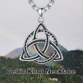 wholesale 925 Sterling Silver Celtic Knot Triquetra Pendant Necklace  Norse Viking  for Women Men-0-4