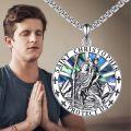 wholesale 925 Sterling Silver St Christopher Protect Us Cross Medal Charm Pendant Necklace for Men & Women-0-5