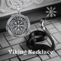 wholesale 925 Sterling Silver Dragon Vegvisir Shield Of Odin Viking Rune Pendant Necklace Wholesale For Men-0-4