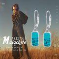 wholesale  S925 Sterling Silver Rectangle Turquoise Dangle Earrings for Mental Relaxation & Abundance-0-2