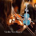 wholesale 925 Sterling Silver Turquoise Stone Musical Instrument Pendant Necklace for Women Girls Gift-0-2