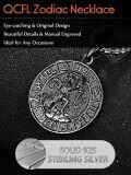wholesale  Sterling Silver Zodiac Necklace for Men 12 Constellation Horoscope Pendant Birthday Father s Day Gift -0-8