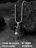 wholesale 925 Sterling Silver Black Crystal Animal Pendant Necklaces for Women Men  (Dog)-0-1