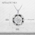 wholesale 925 Sterling Silver Round Cut Moissanite Compass Pendant Necklace for Women and Men-0-3