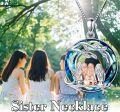 wholesale Sterling Silver Crystal Sister Necklace Female Friendship Jewelry Birthday Christmas Gift-0-5