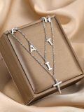 wholesale 925 Sterling Silver Faith Cross Layered Pendant Necklace Religious s for Women Girls-0-1