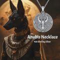 wholesale 925 Sterling Silver Egyptian Nefertiti and Anubis Pendant Necklace for Women & Men-0-1