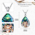 wholesale 925 Sterling Silver Axolotl Pendant with Labradorite and Abalone Shell Necklace-0-3