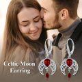wholesale Sterling Silver Crystal Celtic Moon Dangle Earrings Birthstone Gift-0-41