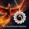 wholesale Rose Gold 925 Sterling Silver Cubic Zirconia Peacock Pendant Necklace for Women-0-5