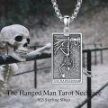wholesale 925 Sterling Silver The Hanged Man Tarot Pendant Necklace for Men Women Gifts-0-1