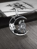 wholesale 925 Sterling Silver Black Onyx Skeletons in the Moonlight Couples Pendant Necklace for Women-0-4