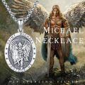 wholesale 925 Sterling Silver St Michael Archangel Medal Pendant Necklace for Men Women  45cm Chain Length-0-4