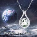 wholesale Sterling Silver Earth Necklace with World Map Pendant Travel Jewelry Gift for Women-0-3
