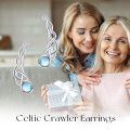 wholesale 925 Sterling Silver Celtic Knot Blue Moonstone Stud Earrings For Women-0-4