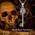 wholesale 925 Sterling Silver Key Pendant Necklace with Butterfly Skull Saturn Charm for Women and Men-0-4