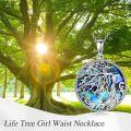 wholesale 925 Sterling Silver Abalone Shell Tree of Life Pentagram Triple Moon Goddess Pendant Necklace-0-5