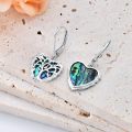 wholesale 925 Sterling Silver Abalone Shell Tree of Life Heart Drop Dangle Lever Back Earrings  for Women-0-3