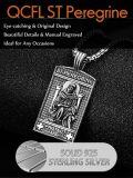 wholesale 925 Sterling Silver St Peregrine Patron Saint Protection Mens Pendant Necklace -0-2