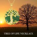wholesale 14K Gold Sterling Silver Jade Tree of Life Necklace for Women-0-19