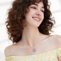 wholesale 925 Sterling Silver Compass Pendant Necklace with Blue Opal Stones for Nature Lovers Gifts-0-1