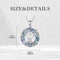 wholesale 925 Sterling Silver Blue Crystal Tree of Life Pendant Necklace with Cross Charm Celtic Knot Jewelry for Women-0-5