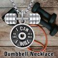 wholesale 925 Sterling Silver Dumbbell Weightlifting Motivational Pendant Necklace Gift for Men Women-0-4