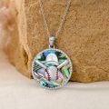 wholesale 925 Sterling Silver & Abalone Shell Baseball Pendant Necklace for Men - Hypoallergenic Sports Jewelry Gift-0-1
