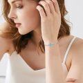 wholesale 925 Sterling Silver Turquoise Stone Cross Charm Bracelet s for Women and Girls-0-1