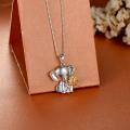 wholesale 925 Sterling Silver Elephant with Gold Flower Charm Pendant Necklace for Women-0-1
