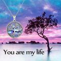 wholesale 925 Sterling Silver & Colorful Abalone Shell Tree of Life Necklace - 1.22, Gift Boxed, Hypoallergenic, 18+2 Chain, Luck Health Growth Strength Symbol-0-4