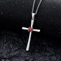wholesale 925 Sterling Silver Birthstone Cross Necklace for Women 18 20-0-1