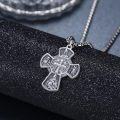 wholesale 925 Sterling Silver Cross Pendant with Saint Benedict Design - 3D Relief Crucifix Charm Necklace for Men & Women-0-2