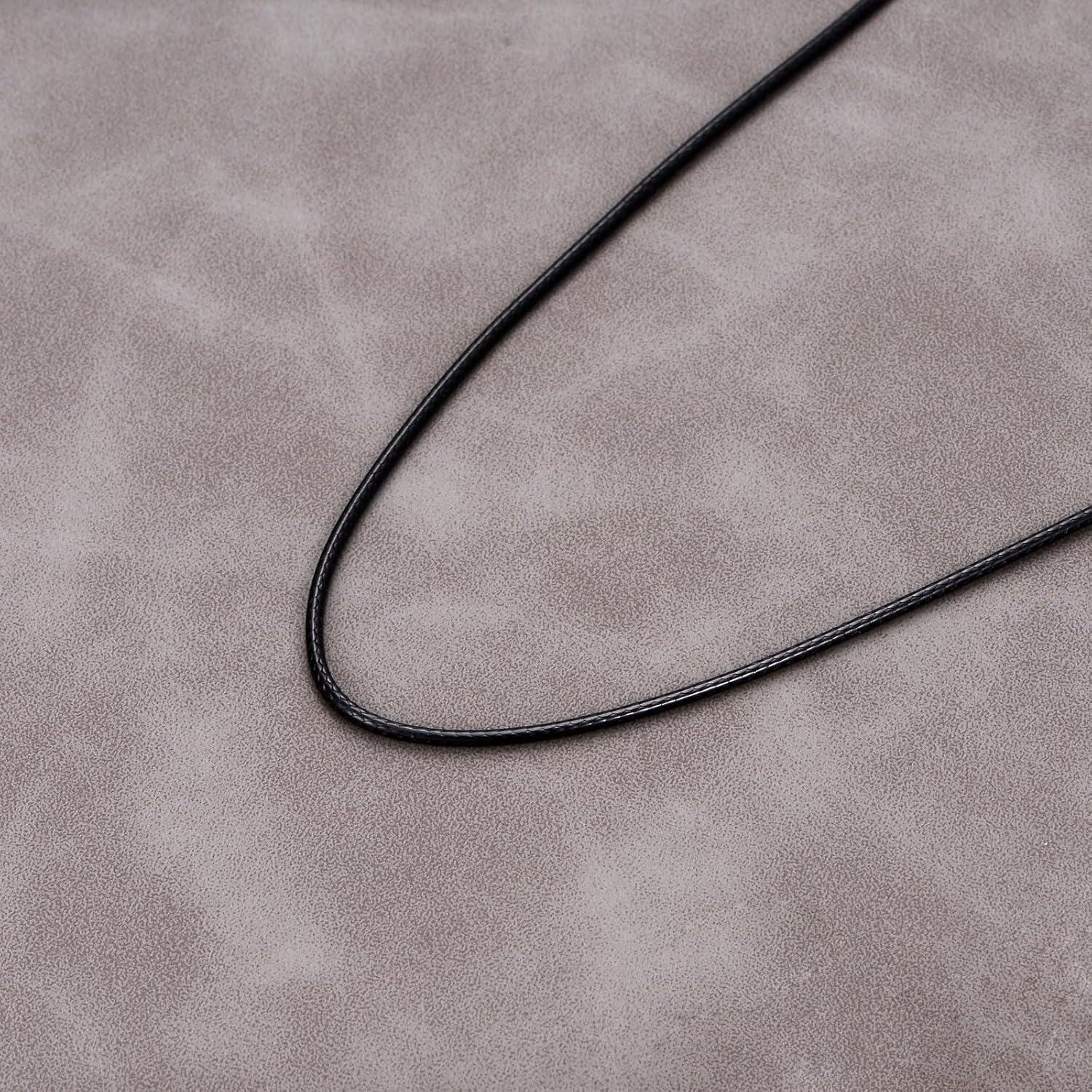  Metal Leather Italian 2mm 3mm Black Cord Chain Necklace w Lobster Clasp 14 26 -0-2