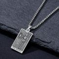 wholesale 925 Sterling Silver The Hermit Tarot Pendant Necklace for Men Women Gifts-0-5