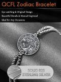 wholesale 925 Sterling Silver Capricorn Zodiac Sign Bracelet for Men - Vintage Style Chain Link-0-3