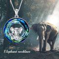 wholesale S925 Sterling Silver & Crystal Elephant Necklace for Women, Lucky Elephant Pendant Gift, 18+2 Chain, 20.3mm, 5.42g, Hypoallergenic-0-1