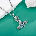 wholesale 925 Sterling Silver Viking Thor's Hammer Necklace w/Tree of Life & Pentagram Gemstone Pendant for Men Women Norse Mythology s 24 Chain -0-4