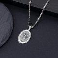 wholesale Sterling Silver Saint Medal Oval Necklace for Men Women Religious Jewelry-0-17