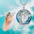 wholesale Sterling Silver Crystal Tree of Life Initial Necklace Mother s Day Gift - Rhodium Plated-0-129